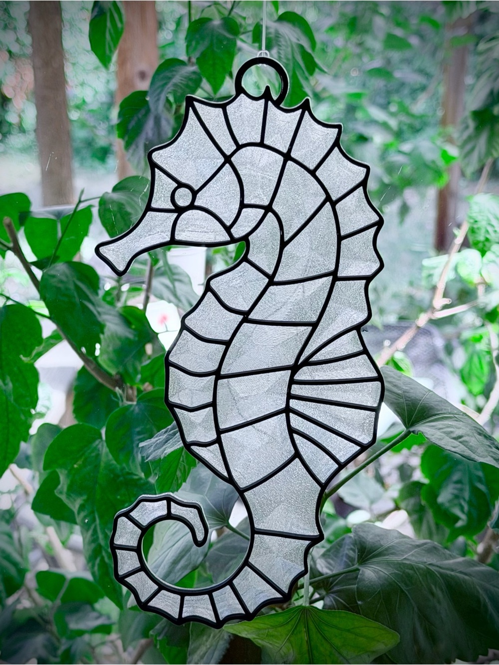 Seahorse Suncatcher, Color Your Own Suncatcher Stained Window Decor Handmade